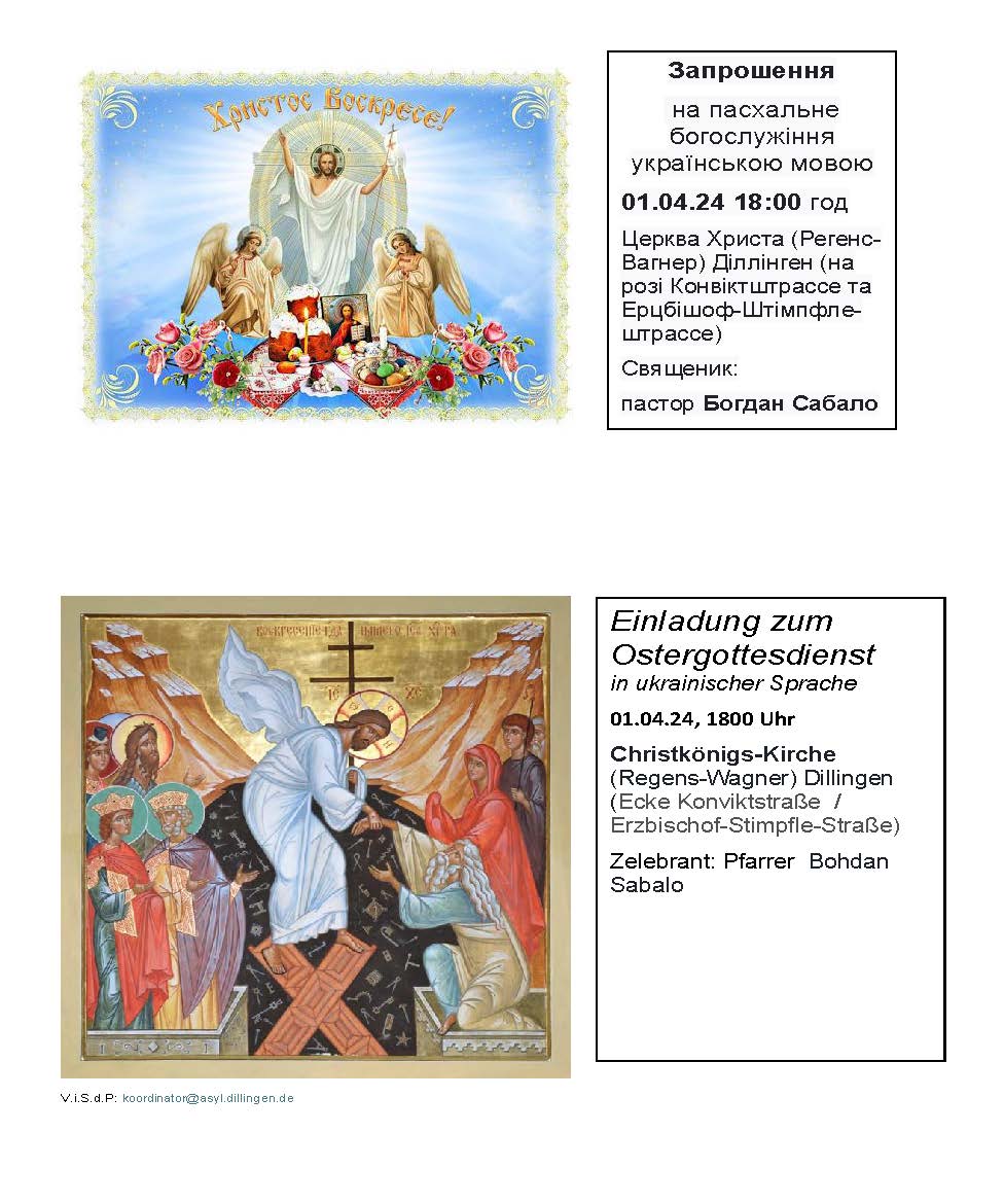 Einladung zum Ostergottesdienst