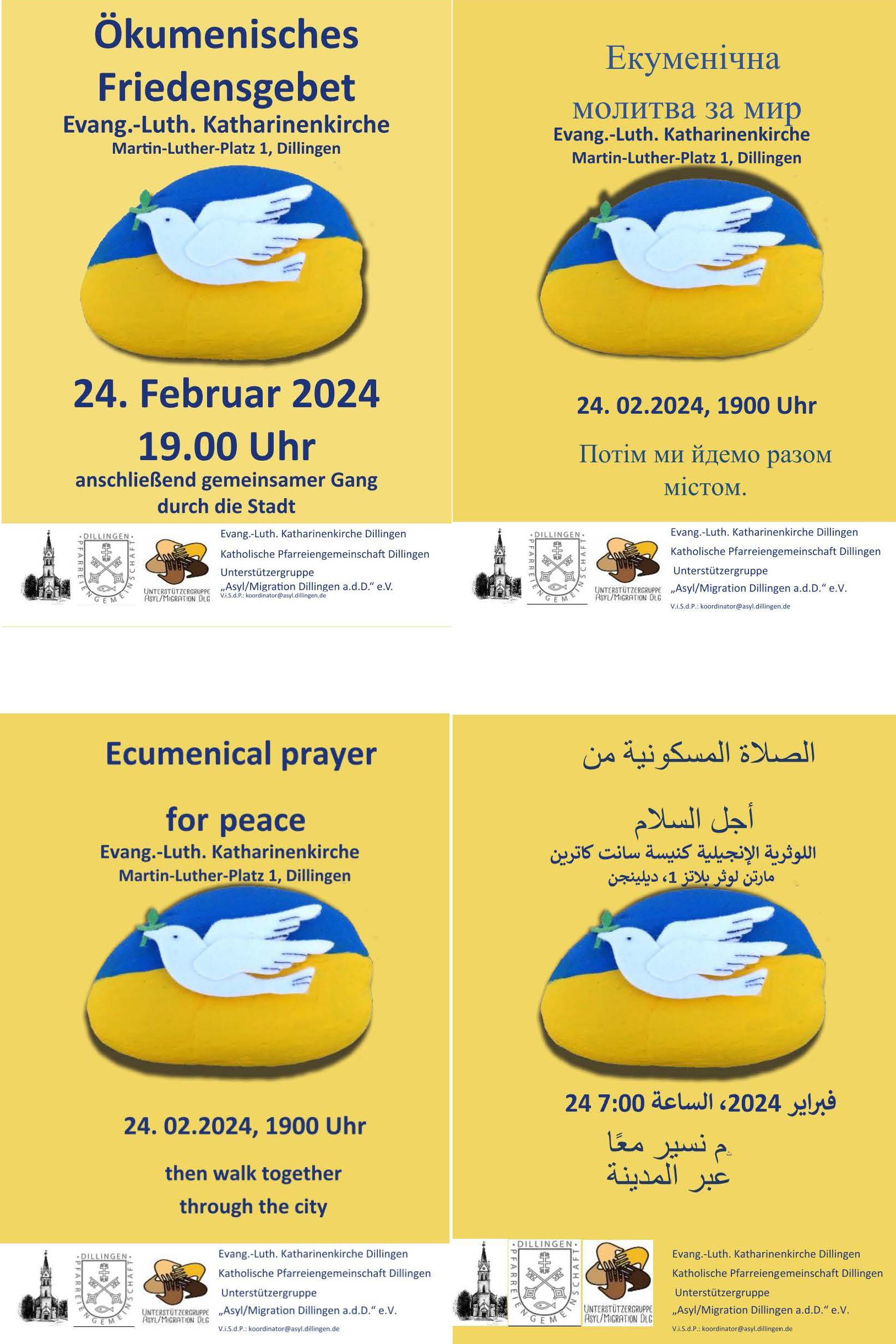 Flyer okum Friedensgebet DEU ARA ENG UKR
