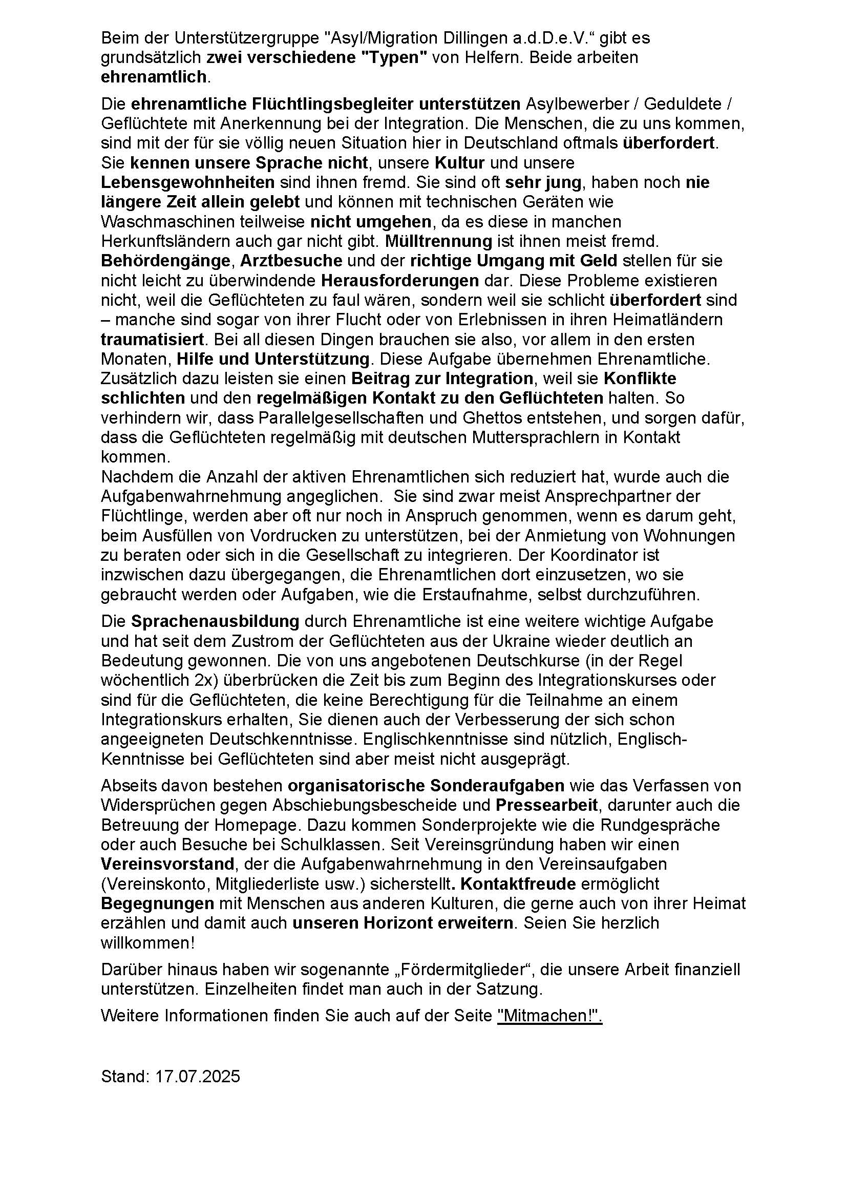16 Wie kann ich in der Unterstutzergruppe mithelfen